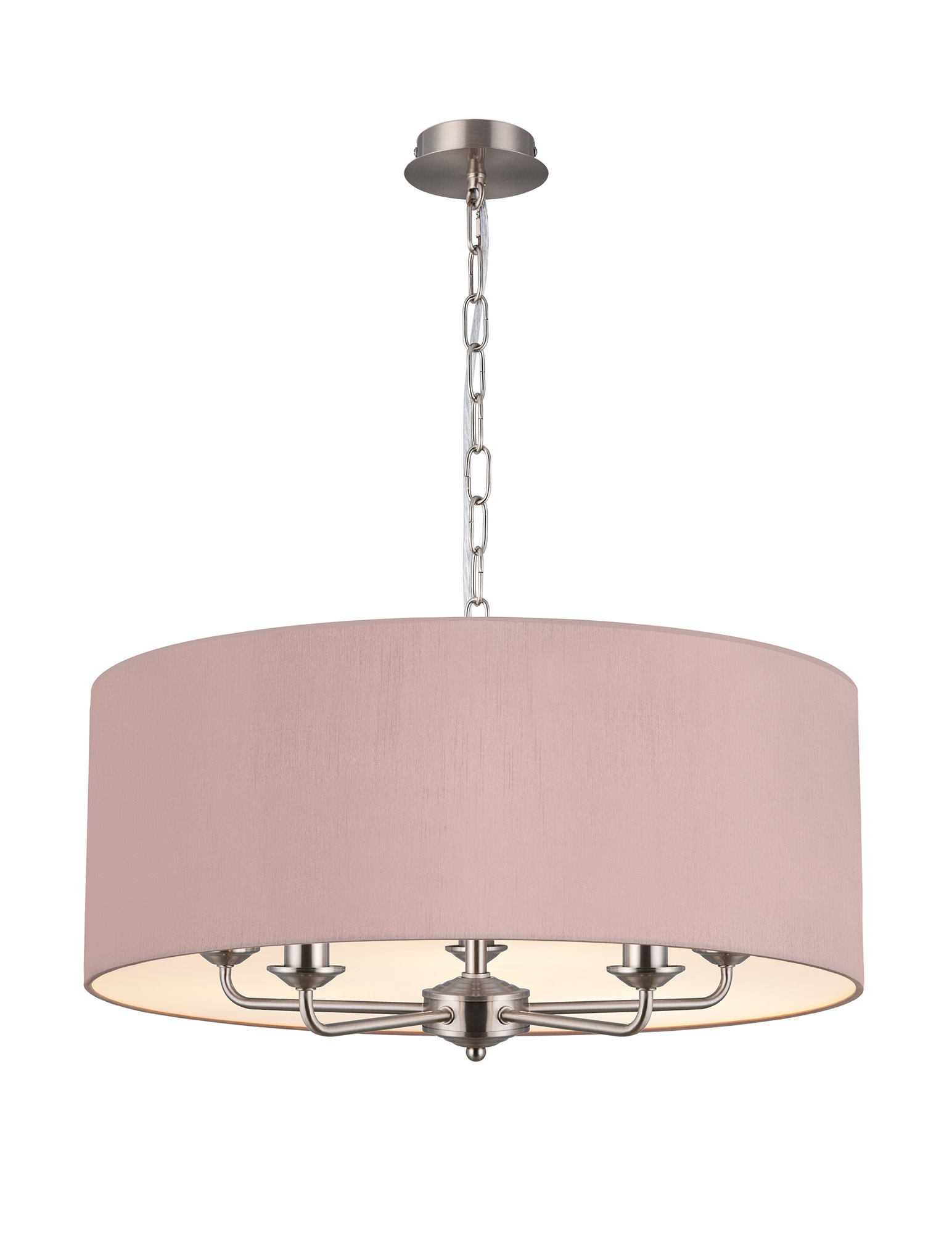 Banyan 60cm 5 Light Pendant Satin Nickel; Taupe/Halo Gold